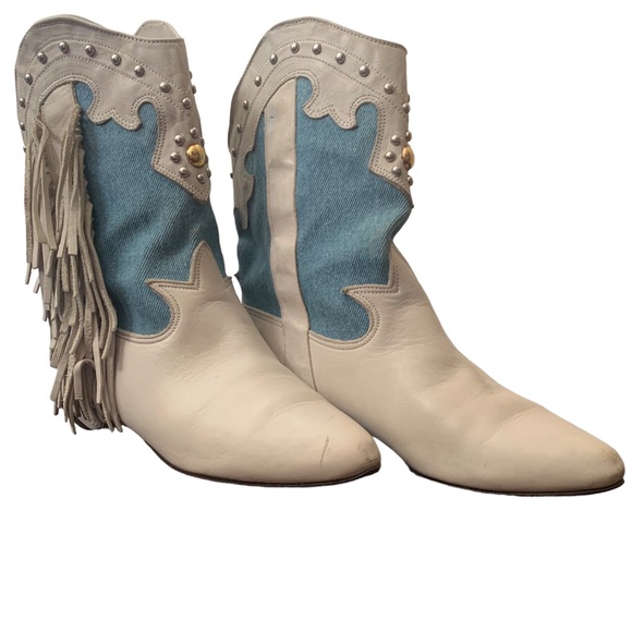 American Vintage Shoes Vintage Studded Leather Cowboy Boots Poshmark